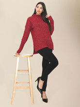 Pull ample décontracté à revers et épaules tombantes pour femme RP0023563